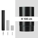Vitreous enamel flue pipe 130x1000 mm black matt Save Plus Light