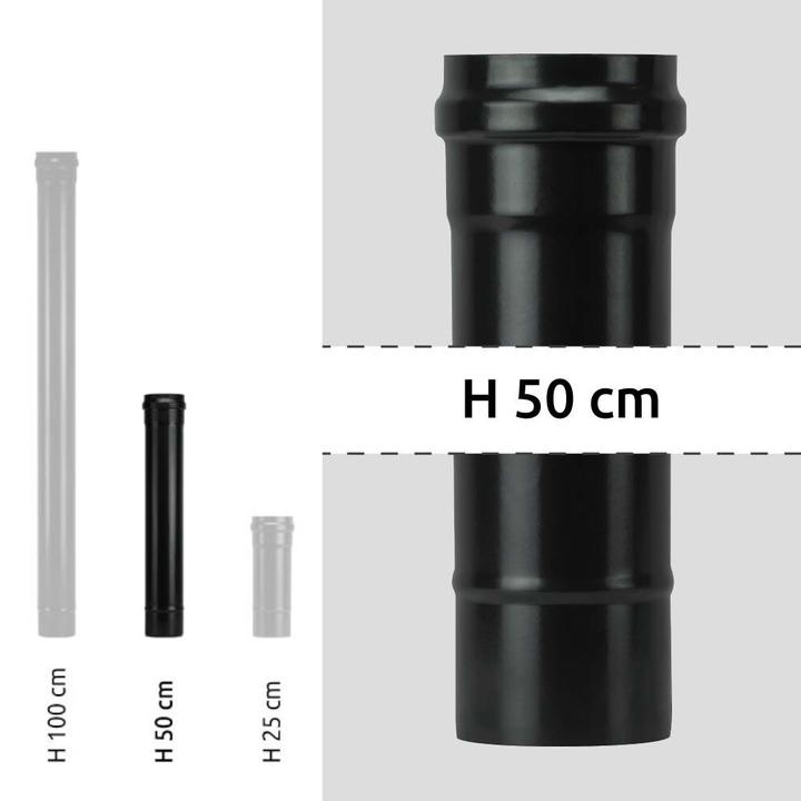 Vitreous enamel flue pipe 500 mm Pellet Light