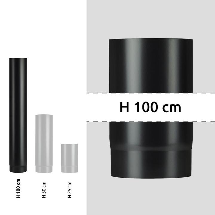 Vitreous enamel flue pipe 1000 mm Plus Light