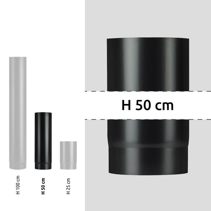 Vitreous enamel flue pipe 500 mm Plus Light