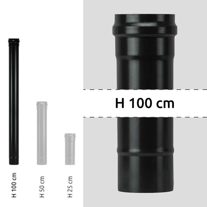 Vitreous enamel flue pipe 1000 mm Pellet Light